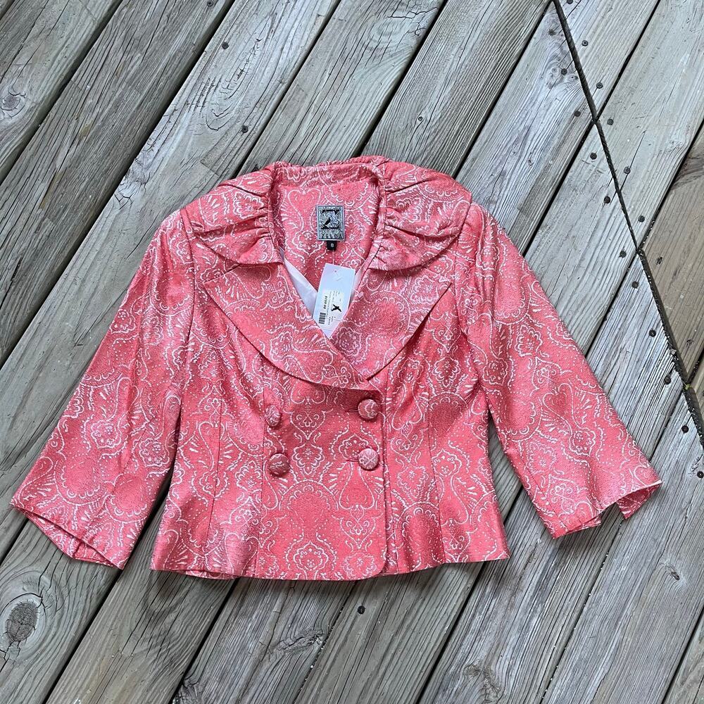 Zelda Women's Vintage Jacquard Pink Tapestry Jacket Size 8. NEW